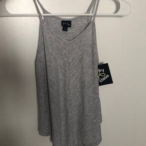 A gray tank top
